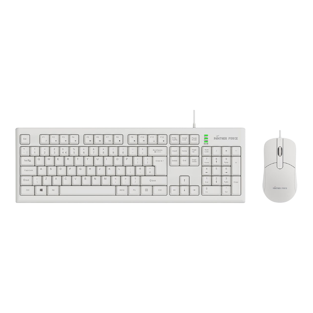 Panther Force Wired Keyboard & Mouse Combo -PF290 // Ergonomic, Durable, Plug-and-Play Design with Precision Tracking Panther Force Wired Keyboard & Mouse Combo -PF290 // Ergonomic, Durable, Plug-and-Play Design with Precision Tracking